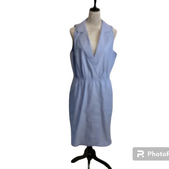 Venus dress size 16 chambray blue sleeveless elastic waist surplice top causal - Picture 1 of 8